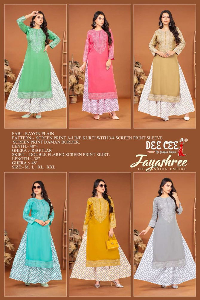 Jayashree By Deecee Rayon A Line Kurti With Skirt Wholesale Market In Surat